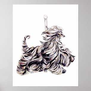 Afghan Hound Carousel Moving Poster