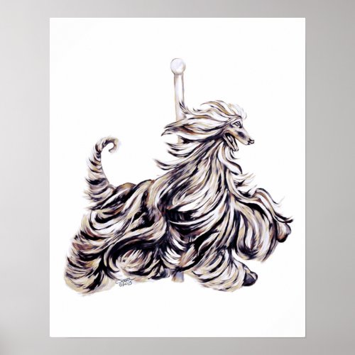 Afghan Hound Carousel Moving Poster