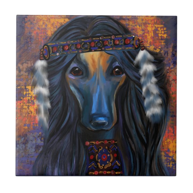 Afghan Hound         Ceramic Tile (Front)