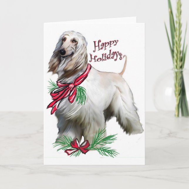 Afghan Hound Christmas Card (Front)