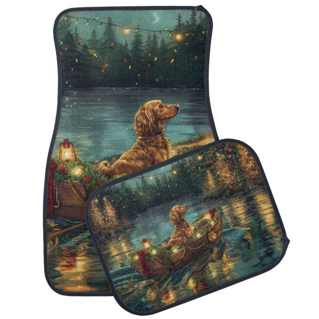 Afghan Hound Christmas Festive Voyage Car Floor Mat (Set)