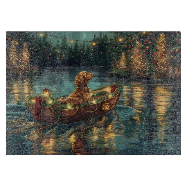 Afghan Hound Christmas Festive Voyage Cutting Board (Front)