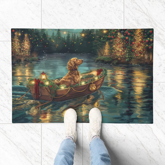 Afghan Hound Christmas Festive Voyage Doormat (Indoor)