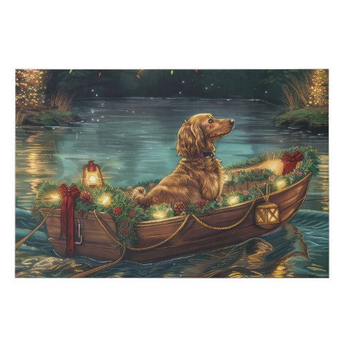 Afghan Hound Christmas Festive Voyage Faux Canvas Print