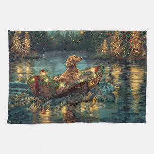 Afghan Hound Christmas Festive Voyage Kitchen Towel