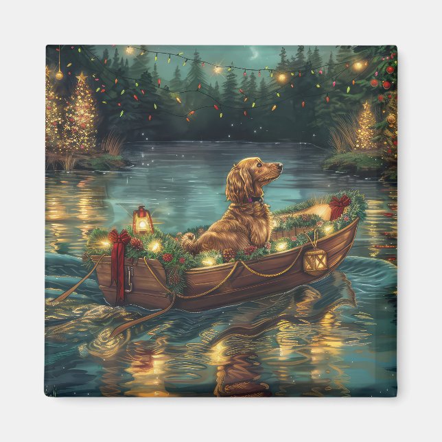 Afghan Hound Christmas Festive Voyage Magnet (Front)