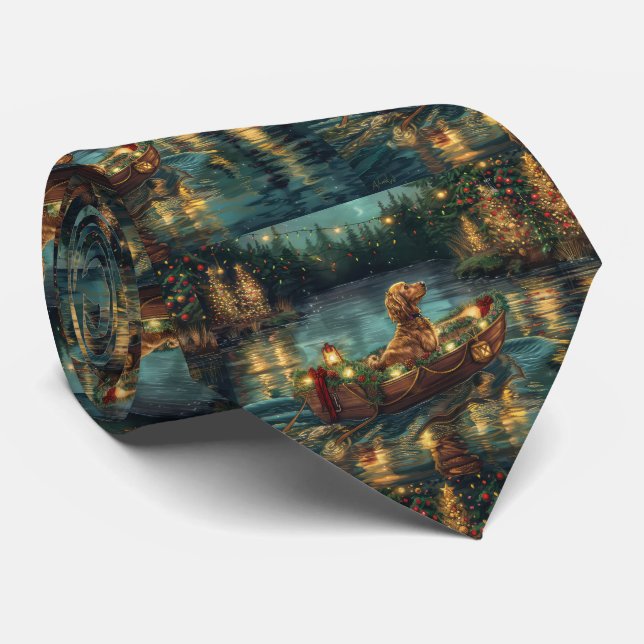 Afghan Hound Christmas Festive Voyage Neck Tie (Rolled)