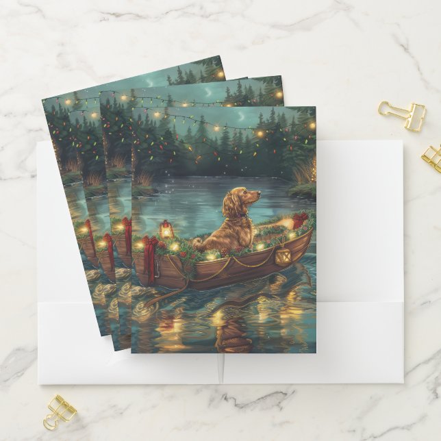 Afghan Hound Christmas Festive Voyage Pocket Folder (In Situ)