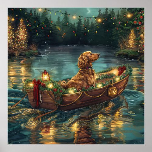 Afghan Hound Christmas Festive Voyage Poster