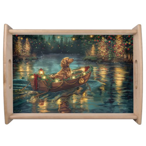 Afghan Hound Christmas Festive Voyage Serving Tray