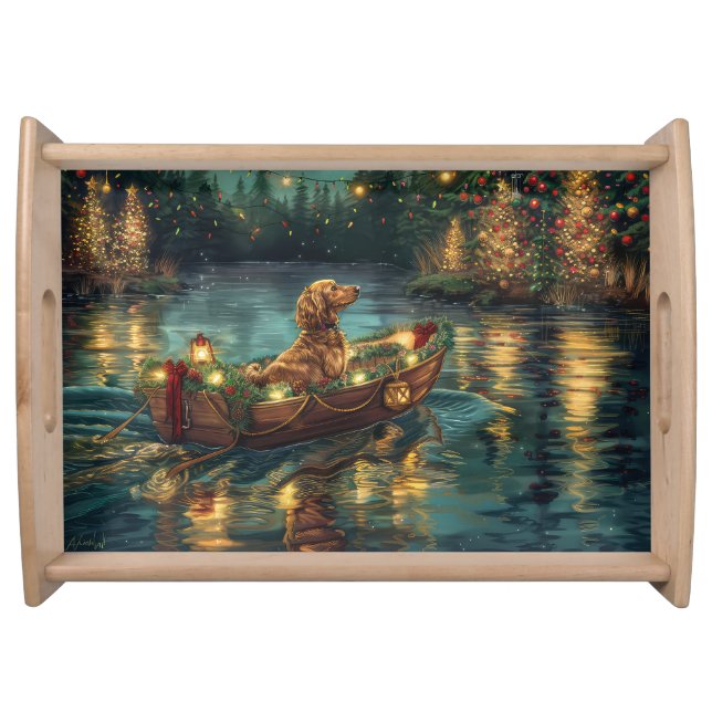 Afghan Hound Christmas Festive Voyage Serving Tray (Front)