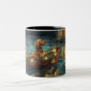 Afghan Hound Christmas Festive Voyage Two-Tone Coffee Mug