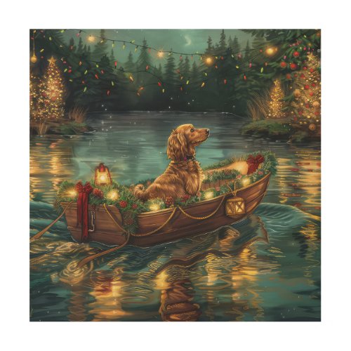 Afghan Hound Christmas Festive Voyage Wood Wall Art