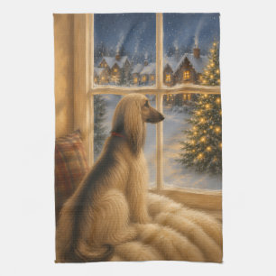 Afghan Hound Christmas Kitchen Towel
