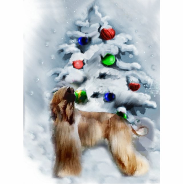 Afghan Hound Christmas Ornament (Front)