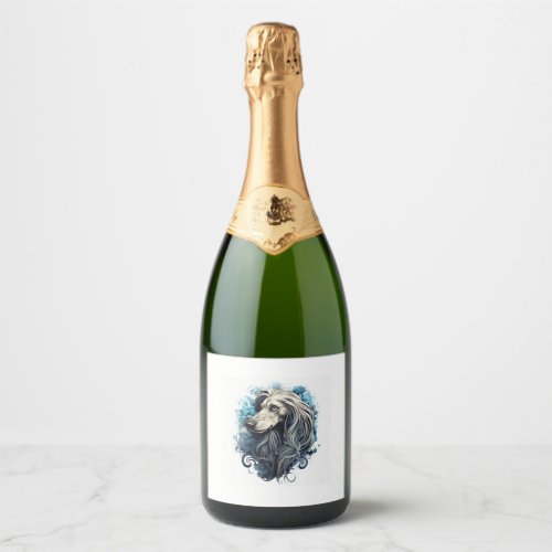 Afghan Hound Classic T_Shirt 1 Sparkling Wine Label