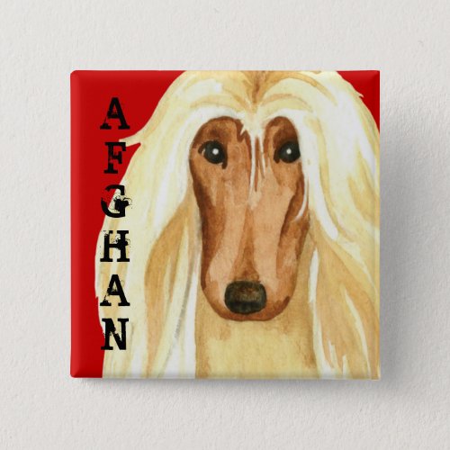 Afghan Hound Color Block Button