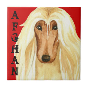 Afghan Hound Color Block Ceramic Tile