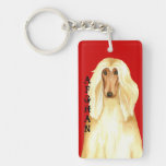Afghan Hound Color Block Keychain