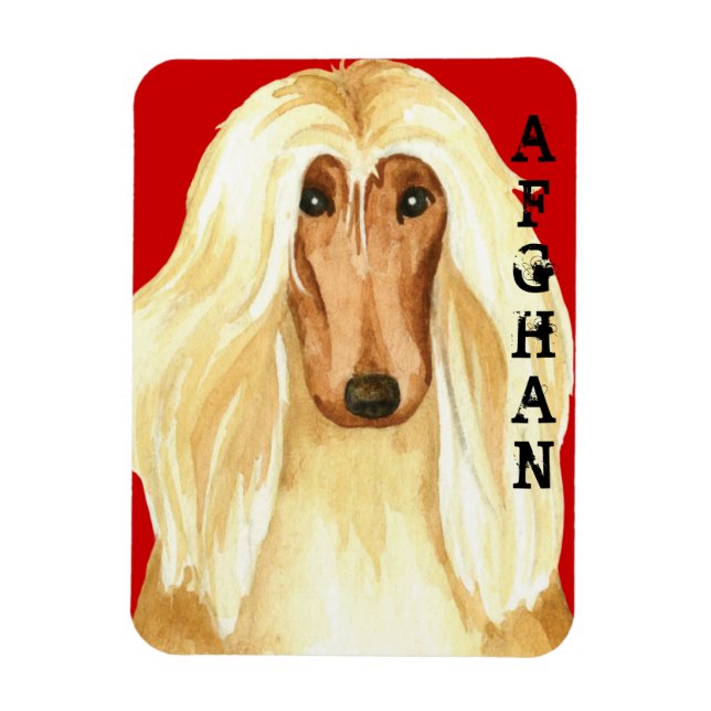Afghan Hound Color Block Magnet (Vertical)