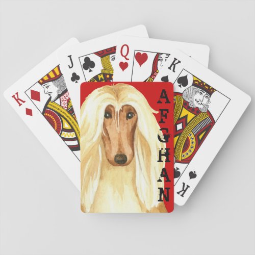 Afghan Hound Color Block Playing Cards