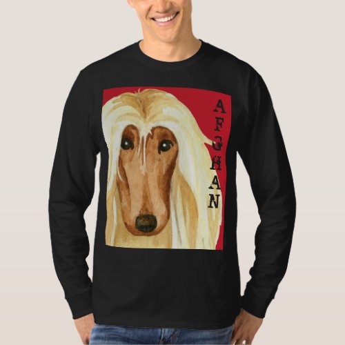 Afghan Hound Color Block T_Shirt