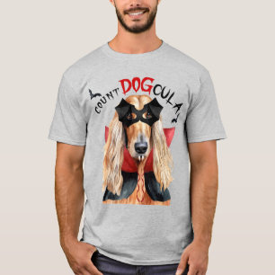 Afghan Hound Count DOGcula Funny Dog Lover T-Shirt
