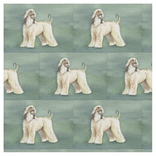Afghan Hound Dog Art Fabric