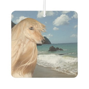Afghan Hound dog at the beach Car Air Freshener Afghan Hound dog at the beach Car Air Freshener