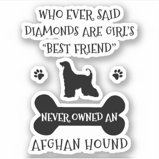 Afghan Hound Dog Best Friend Vinyl Sticker (Front)