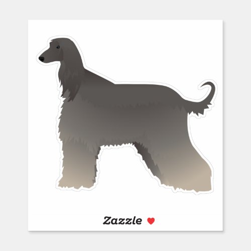 Afghan Hound Dog Breed Side View Silhouette Sticker