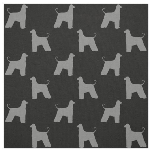 Afghan Hound Dog Breed Silhouettes Patterned Fabric