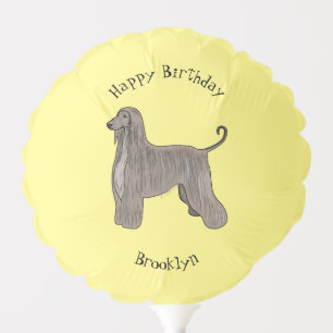 Afghan hound dog cartoon illustration balloon