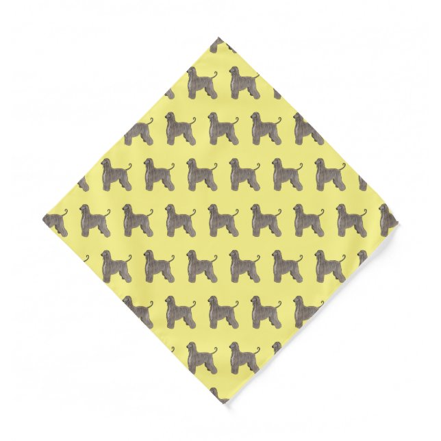 Afghan hound dog cartoon illustration  bandana (Front)