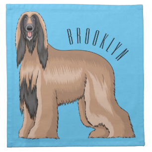 Afghan hound dog cartoon illustration cloth napkin