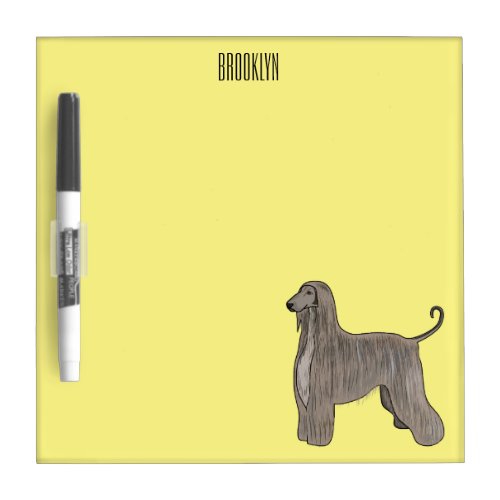 Afghan hound dog cartoon illustration  dry erase board