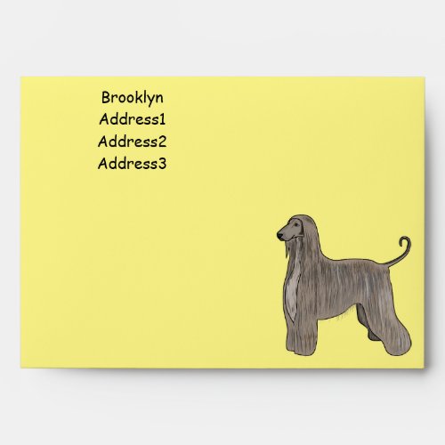 Afghan hound dog cartoon illustration envelope