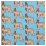 Afghan hound dog cartoon illustration  fabric