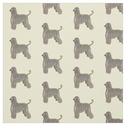 Afghan hound dog cartoon illustration fabric