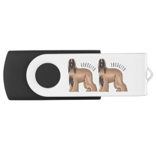 Afghan hound dog cartoon illustration flash drive