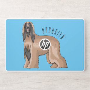 Afghan hound dog cartoon illustration HP laptop skin
