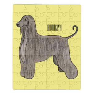 Afghan hound dog cartoon illustration  jigsaw puzzle