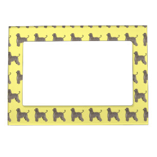 Afghan hound dog cartoon illustration  magnetic frame