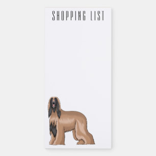 Afghan hound dog cartoon illustration  magnetic notepad