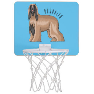 Afghan hound dog cartoon illustration mini basketball hoop