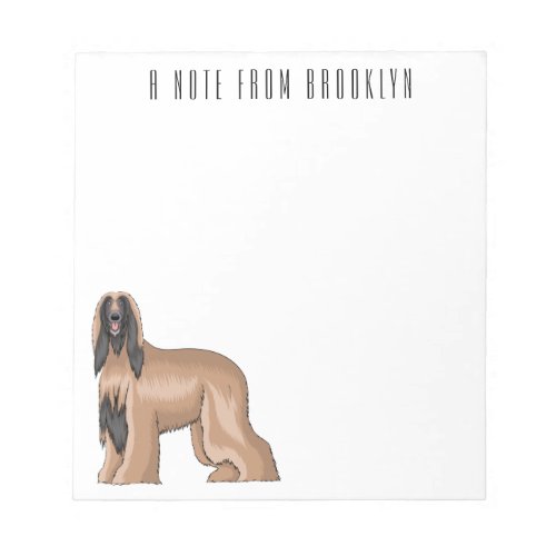 Afghan hound dog cartoon illustration notepad