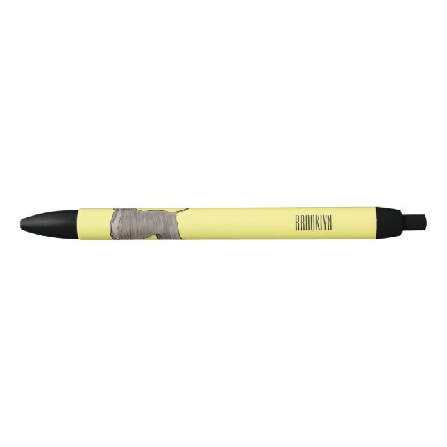Afghan hound dog cartoon illustration  pen (Front)