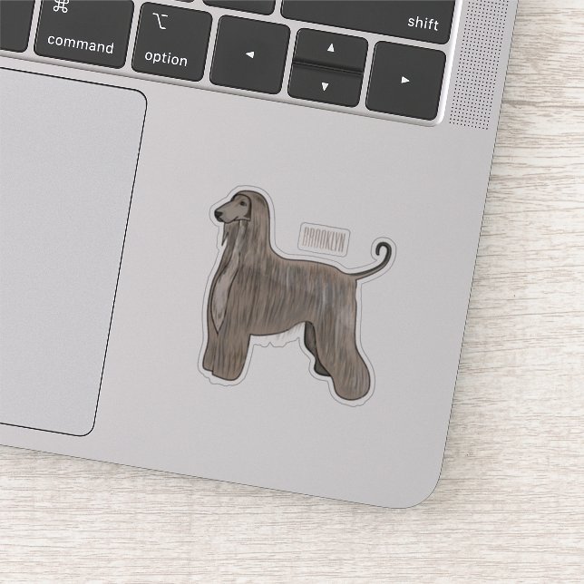 Afghan hound dog cartoon illustration sticker (Detail)