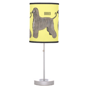 Afghan hound dog cartoon illustration table lamp
