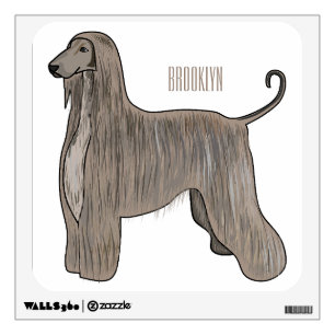 Afghan hound dog cartoon illustration wall decal